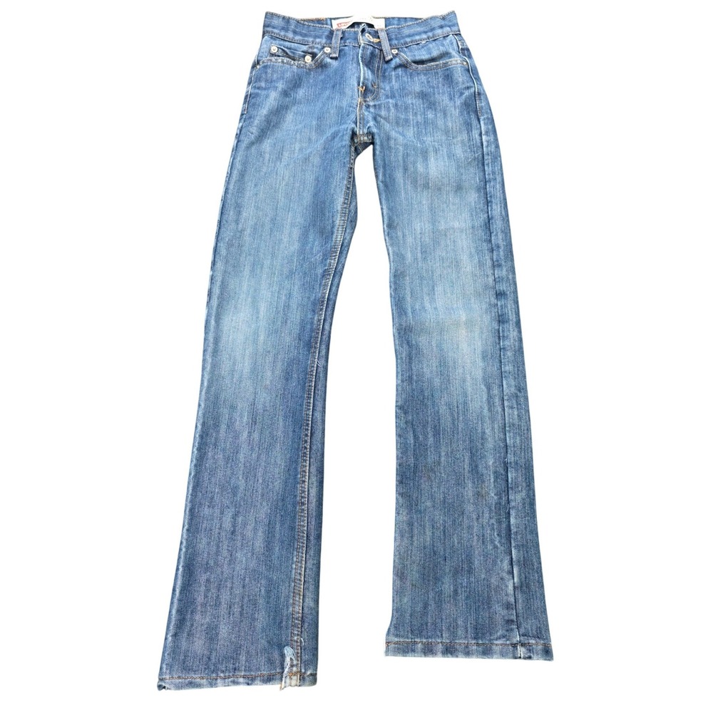 Levis 514 Slim Straight Jeans Boy's Size 12 Slim W24 L26 Blue Medium Wash Denim